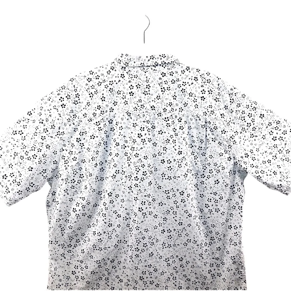 Weatherproof Vintage‎ Men’s Short Sleeve Button Down Shirt XL White Blue NWT
